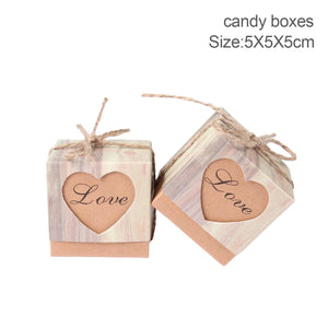 Kraft Paper Candy Box With Rustic Burlap Twine Boxes Sweets Gift Box-Wedding Favours-My Online Wedding Store