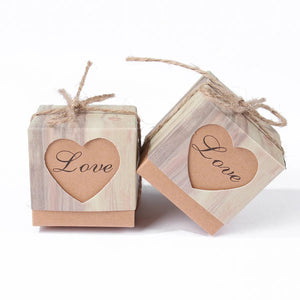Kraft Paper Candy Box With Rustic Burlap Twine Boxes Sweets Gift Box-Wedding Favours-My Online Wedding Store