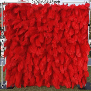 Luxury 5D Fabric Rolling Up Curtain Wedding Backdrop Feather-Backdrops-My Online Wedding Store
