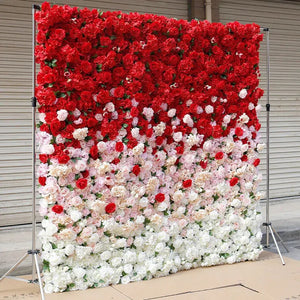Luxury 5D Gradient Hot Pink White Wedding Backdrop Floral Wall-Backdrops-My Online Wedding Store