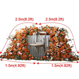 Luxury Orange Floral Wedding Backdrop Decor Rose hydrangea Flowers-Floral Arrangements-My Online Wedding Store