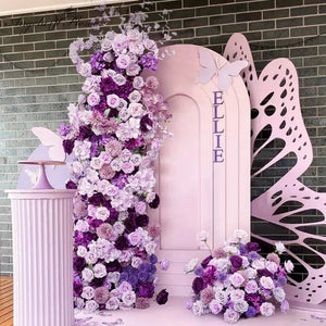 Luxury Purple Wedding Backdrop Arch Decor 5D Rose Hydrangea-Floral Arrangements-My Online Wedding Store