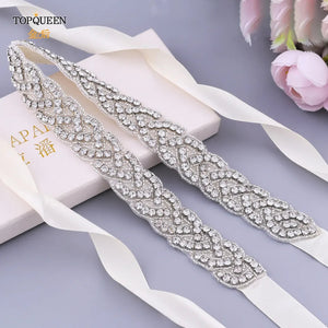 Luxury Wedding Bridal Sash Ribbon Sparkly Rhinestone Belts-Wedding Belt-My Online Wedding Store