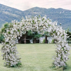 Luxury White Rose Dahlia Runner Wedding Arch Floral Arrangement-Floral Arrangements-My Online Wedding Store