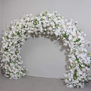 Luxury White Rose Dahlia Runner Wedding Arch Floral Arrangement-Floral Arrangements-My Online Wedding Store