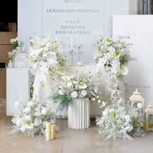 Luxury White Wedding Floral Set Rose babysbreath-Floral Arrangements-My Online Wedding Store