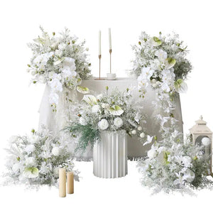Luxury White Wedding Floral Set Rose babysbreath-Floral Arrangements-My Online Wedding Store