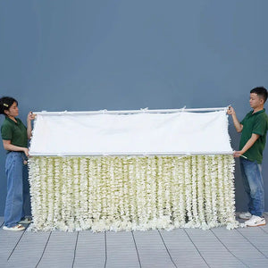 Luxury White Wisteria Hang Strings Flower Vine Roll Up 5D Backdrop-Backdrops-My Online Wedding Store