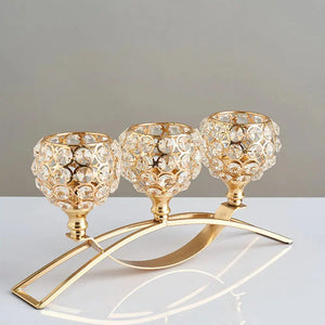 Metal Candle Holders Candlestick Crystal-Centrepiece-My Online Wedding Store