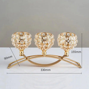 Metal Candle Holders Candlestick Crystal-Centrepiece-My Online Wedding Store