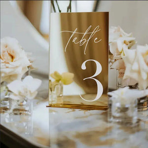 Modern Table Numbers - Wedding Table Numbers - Gold Mirror Table Signs - Wedding Table Decor - Reception Signage-My Online Wedding Store