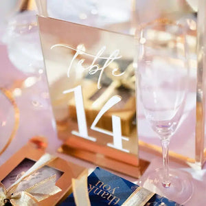 Modern Table Numbers - Wedding Table Numbers - Gold Mirror Table Signs - Wedding Table Decor - Reception Signage-My Online Wedding Store