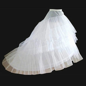 New White Hoop 3 Layers Crinoline Petticoats-Bridal Accessories-My Online Wedding Store