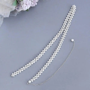 Pearls Wedding Dress Chain Belt Bridal Thin Beaded-Wedding Belt-My Online Wedding Store