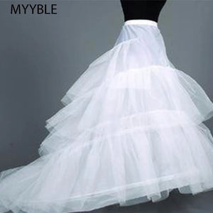 Petticoat Train Crinoline Underskirt 3-Layers 2 Hoops-Bridal Accessories-My Online Wedding Store
