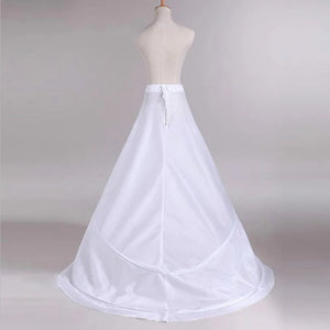 Petticoat with Train White 2 Hoops Underskirt-Bridal Accessories-My Online Wedding Store