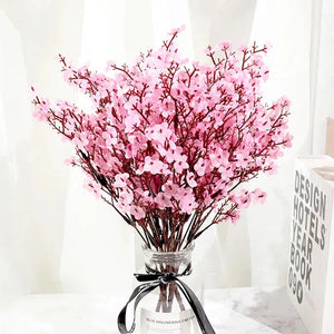 Pink Silk Artificial Flowers Plum Cherry Blossoms Bouquet-Bouquet-My Online Wedding Store