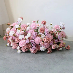 Pink Wedding Backdrop Floral Flower Row Arrangement-Floral Arrangements-My Online Wedding Store