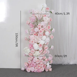Pink White 5D Rose Hydrangea Wedding Backdrop Arch-Floral Arrangements-My Online Wedding Store