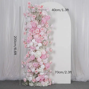 Pink White 5D Rose Hydrangea Wedding Backdrop Arch-Floral Arrangements-My Online Wedding Store
