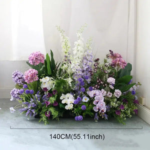 Purple Hydrangea Delphinium Floor Flower Wedding Backdrop-Floral Arrangements-My Online Wedding Store