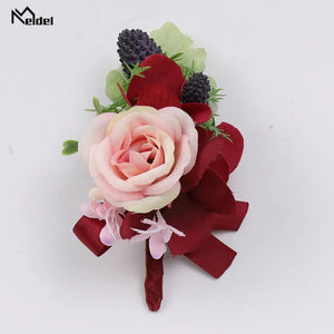 Red Flower Rose Boutonnieres & Bridesmaid Wrist Corsages-Boutonnieres-My Online Wedding Store