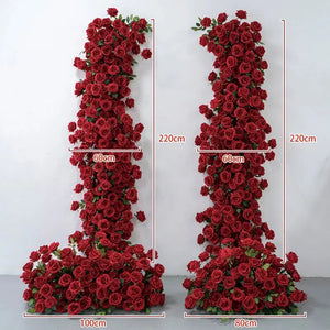 Red Rose Flower Backdrop Arch Floral Arrangement-Floral Arrangements-My Online Wedding Store
