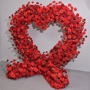 Red Wedding Backdrop Love Heart Shaped Frame-backdrops-My Online Wedding Store