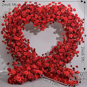 Red Wedding Backdrop Love Heart Shaped Frame-backdrops-My Online Wedding Store