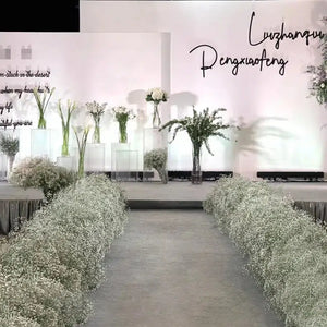 Rose White Gypsophila Breath Flower Row Runner Wedding Backdrop-Floral Arrangements-My Online Wedding Store