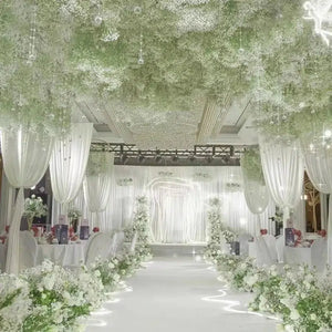 Rose White Gypsophila Breath Flower Row Runner Wedding Backdrop-Floral Arrangements-My Online Wedding Store