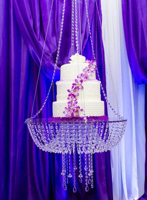 18“or 24“ Wedding Cake Stand Crystal Suspended Cake Swing Chandelier