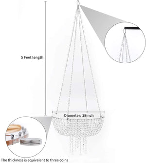 18“or 24“ Wedding Cake Stand Crystal Suspended Cake Swing Chandelier