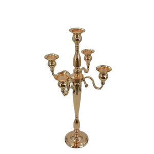 2/5/10pcs Candle Holders 5-arms Metal Gold Candelabras