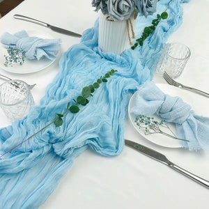 Semi-Sheer Gauze Table Runner Sage Cheesecloth Vintage-Linen-My Online Wedding Store