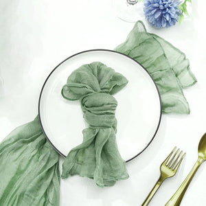 Semi-Sheer Gauze Table Runner Sage Cheesecloth Vintage-Linen-My Online Wedding Store