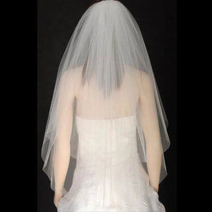 Short Soft Tulle Wedding Veils Two Layers Cut Edge Comb In Stocks-Bridal Accessories-My Online Wedding Store