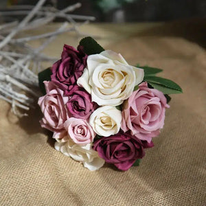 Silk Roses Wedding Bouquet for Bridesmaids Bridal Bouquet-Bouquet-My Online Wedding Store