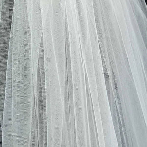 Tulle Sheer White Ivory Wedding Bridal Veil Cathedral-Bridal Accessories-My Online Wedding Store