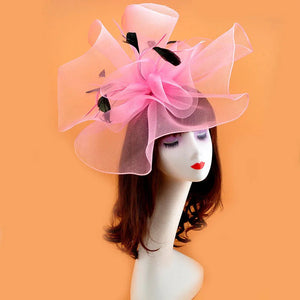 Vintage Bridal Flower Feather Fascinator Hats Bride Net-Fascinators-My Online Wedding Store