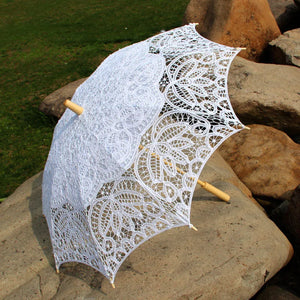 Vintage Handmade Lace Umbrella Parasol-Umbrella-My Online Wedding Store