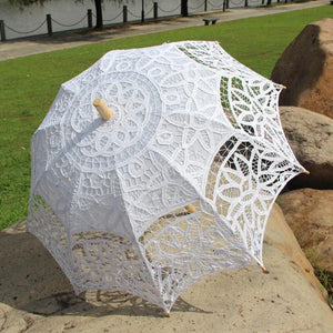 Vintage Handmade Lace Umbrella Parasol-Umbrella-My Online Wedding Store