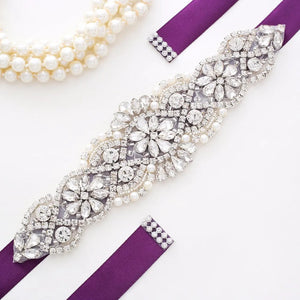 Wedding Belt Pearl Crystal Bridal Belt Rhinestones Wedding Dress Sash-Wedding Belt-My Online Wedding Store