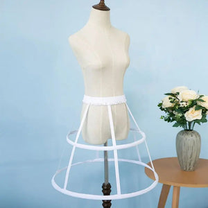 Wedding Bridal Elastic Waistband Adjustable Pannier Petticoat 2 Hoop Cage Skirt-Bridal Accessories-My Online Wedding Store