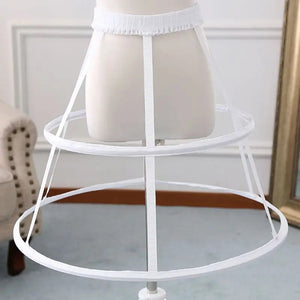 Wedding Bridal Elastic Waistband Adjustable Pannier Petticoat 2 Hoop Cage Skirt-Bridal Accessories-My Online Wedding Store