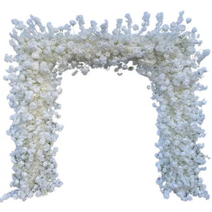 White Cherry Blossom Rose Flower Row Runner Wedding Background Arch-Floral Arrangements-My Online Wedding Store