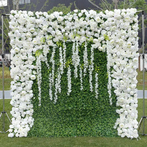 White Feather Reed Roll Up Fabric Wall Backdrop-Backdrops-My Online Wedding Store