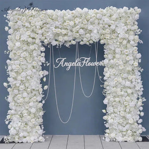 White Rose Hydrangea Orchid 's Breath Cloth Base Flower Arrangement-Backdrops-My Online Wedding Store