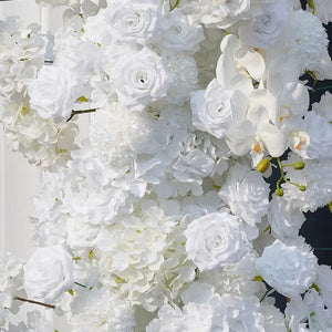 White Rose Orchid Pompom 5D Floral Arrangement Wedding Backdrop Arch-Floral Arrangements-My Online Wedding Store