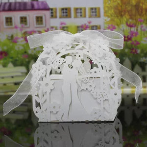 laser cut gift box wedding favor box for candy 50pcs 100-Wedding Favours-My Online Wedding Store